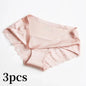 3pcs Lace Women's Panties French Seamless Underwear Female Ice Silk Briefs Solid Color Breathable Underpants Lingerie