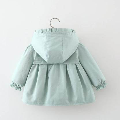 Baby Girl'S Winter Cute Solid Color Girl'S Jacket Sweet Beauty Baby Floral Hooded Jacket Long Sleeved Jacket (0-3 Years Old)