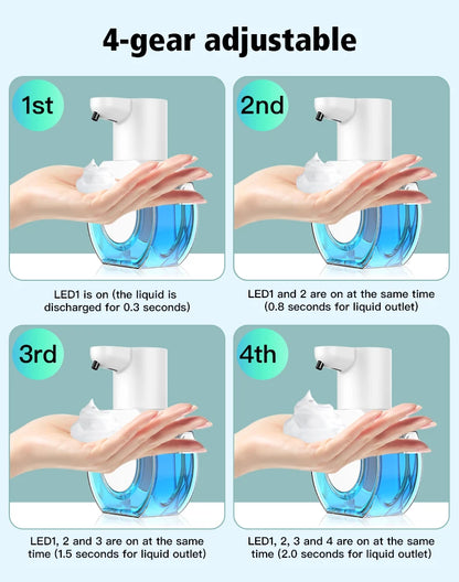 420ML Large Capacity Touchless Desktop Or Wall-Mounted IPX5 Waterproof Smart Infrared Automatic Sense Foam/Liquid Soap Dispenser