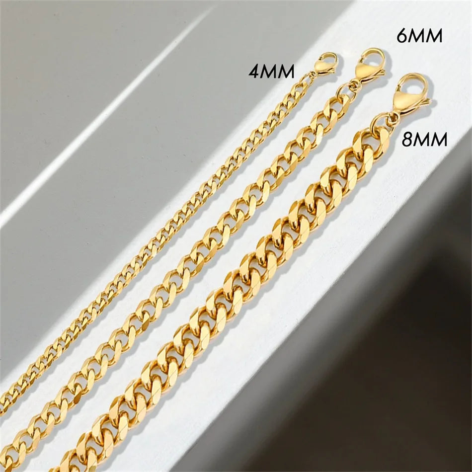 SUNIBI Classic Snake Chain Bracelets for Women Trend  Fashion Stainless Steel Cuban Chain Bracelet Trendy Woman Gifts Jewelry