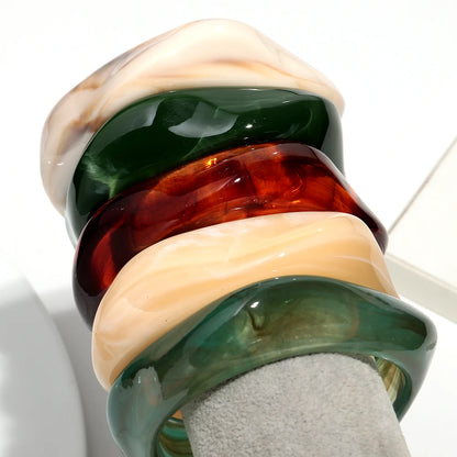 Bohomia Acrylic Statement Irregular Geometric Chunky Bangles for Women Resin Colorful Exaggerated Charm Bracelet Jewelry Gifts