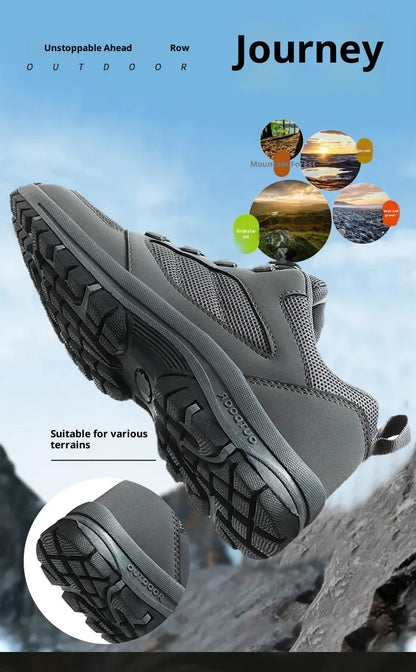 Men'S Spring And Autumn Outdoor Sports Shoes With Rotating Buckle Convenient Comfortable Anti Slip Hiking Shoes Large Size 39-48