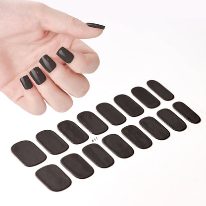1Sheet Cured Gel Nail Strips Sticker Long-Lasting Nail Polish Strips Wraps Full Cover Gel Nail Art Stickers UV/LED Lamp Required