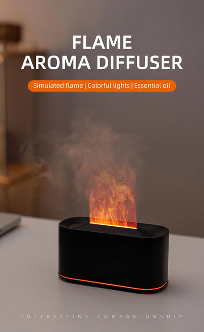 Air Humidifier Essential Oils Diffuser Flame Aroma Humidifier Home Automatic Fragrance Mist Maker With RGB Light