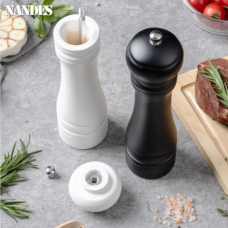 8inch Manual Wood Salt and Pepper Grinder Adjustable Ceramic Rotor Seasoning Spice Grinders Kitchen Cooking Tools