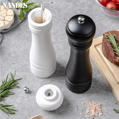 8inch Manual Wood Salt and Pepper Grinder Adjustable Ceramic Rotor Seasoning Spice Grinders Kitchen Cooking Tools