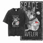 COOLMIND DB Cat Printed Cotton Acid Washed Exclusive Graphic Unisex T Shirt Cool Streetwear Men Tshirts Big Size Tee for Men