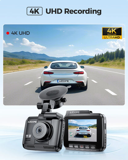 AZDOME Dash Cam GS63H 4K Built-In GPS Wi-Fi Dash Car Camera with Starvis 2.4" Screen WDR Night Vision Car DVR Parking Monito