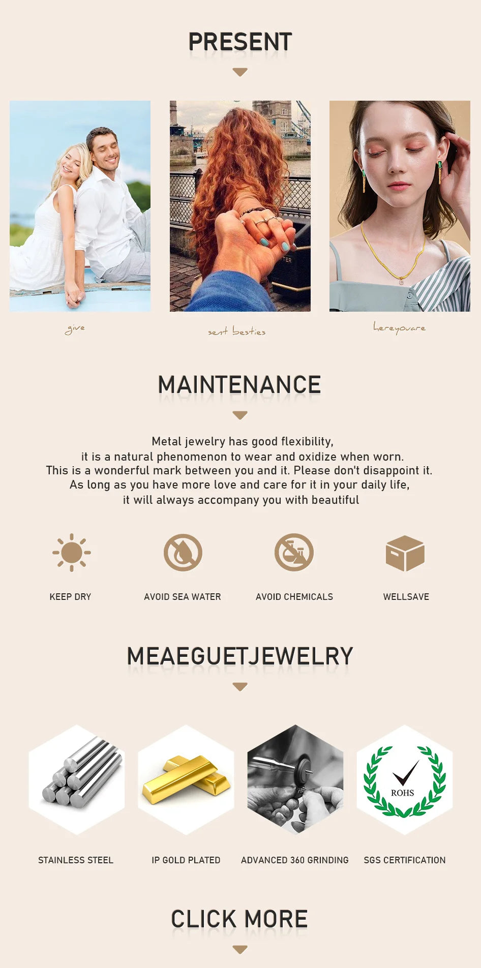 Chunky Stainless Steel Link Chain Bracelet For Woman, Gold Plated Layering Bracelets Wristband Waterproof Jewelry