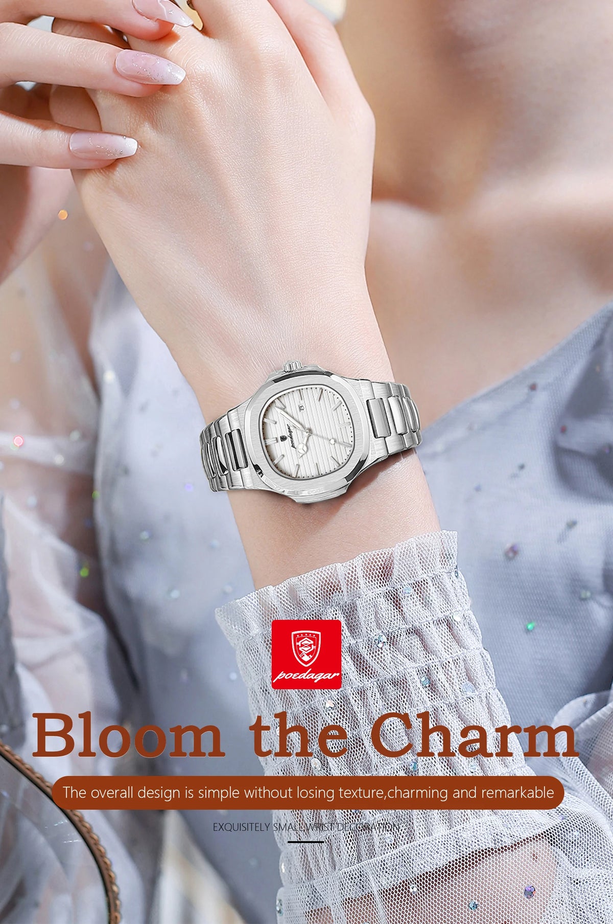 POEDAGAR Top Exquisite Women's Wristwatch Waterproof Luminous Date Fashion Ladies Watches Stainless Steel Quartz Watch For Woman