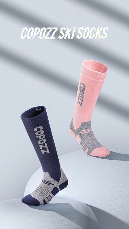 COPOZZ Winter Men Women Thermal Ski Socks Warm Wool Cycling Soccer Snowboard Socks Thickened High Tube Moisture Absorption Socks