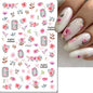 3d Nail Art Decals Spring Booming Violets Lavenders Purple Blue Pink Flowers Butterflys Stickers Decoration For Nail Tips Beauty