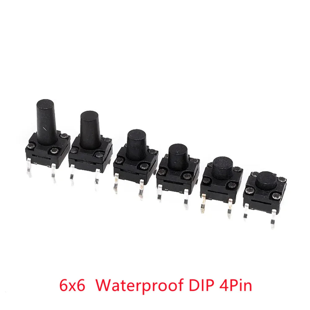10 Models =100Pcs 6*6 Light Micro Touch Switch Set Push Button Switch Kit Height: 6*6*4.3MM~13MM  DIP SMD 2P/4P 6x6 Keys Tact