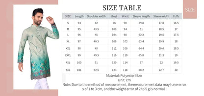 Muslim Kurtta Caftan Dubai Men'S Robe Long-Sleeved Ethnic Style Stand Collar Arabic Clothing National style Middle Eastern