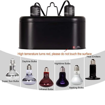 UVB Light Lampshade Fixture Dual Reptile Lamp Cap Combo Integration Design Heat Lighting Lamp Kit Bulb Holder Lampshade Emitter