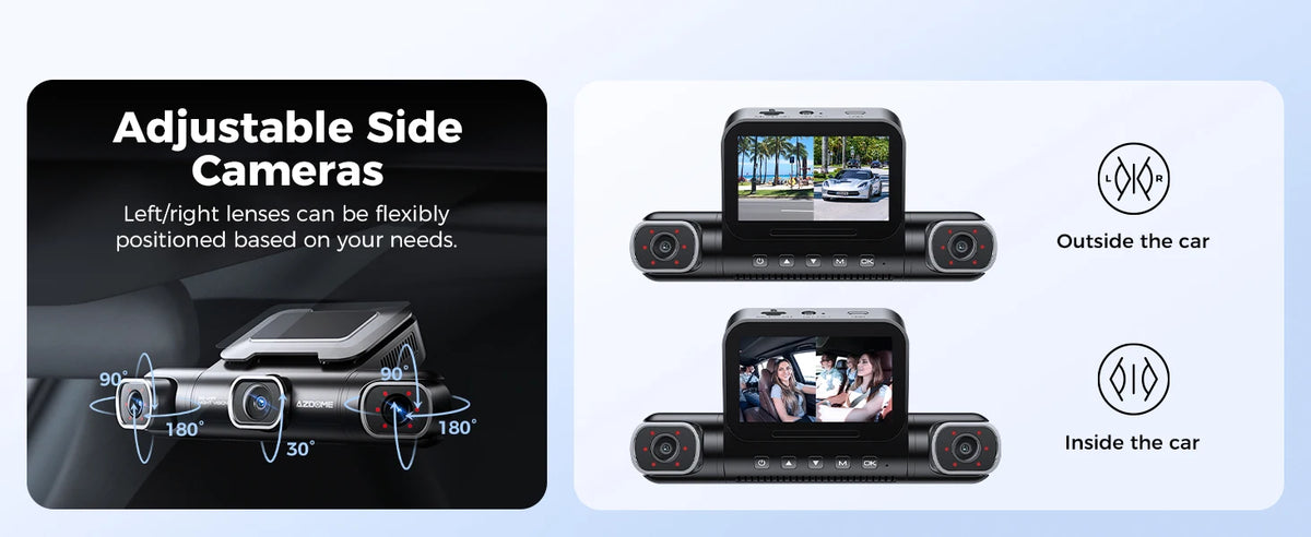 AZDOME Dash Cam M660 2.5K+3*1080P 4CH Car DVR GPS 5G Wifi Free 64GB Card Voice Control 24H Parking Monitor Super Night Visio