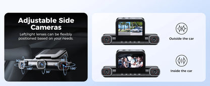 AZDOME Dash Cam M660 2.5K+3*1080P 4CH Car DVR GPS 5G Wifi Free 64GB Card Voice Control 24H Parking Monitor Super Night Visio