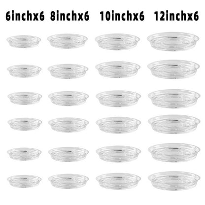 10/24pcs 6/8/10/12 Inch Clear Plastic Plant Saucers Flower Pot Drip Trays Gardening Maintenance Supplies