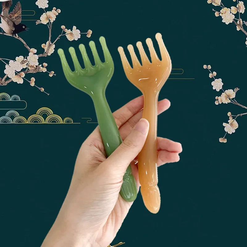 Resin Head Massager Scalp Gua Sha For Body Neck Leg Massage Five-claw Head Scraping Stick Massage Scraping Claw Massage
