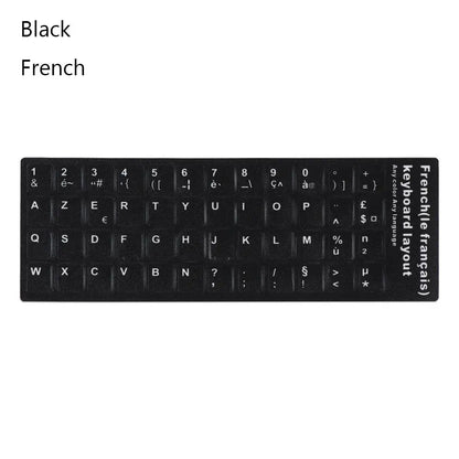 Non-slip Arabic Deutsch Spanish Keyboard Stickers Russian Letter Alphabet Layout English Wear-resistant Keyboard Covers