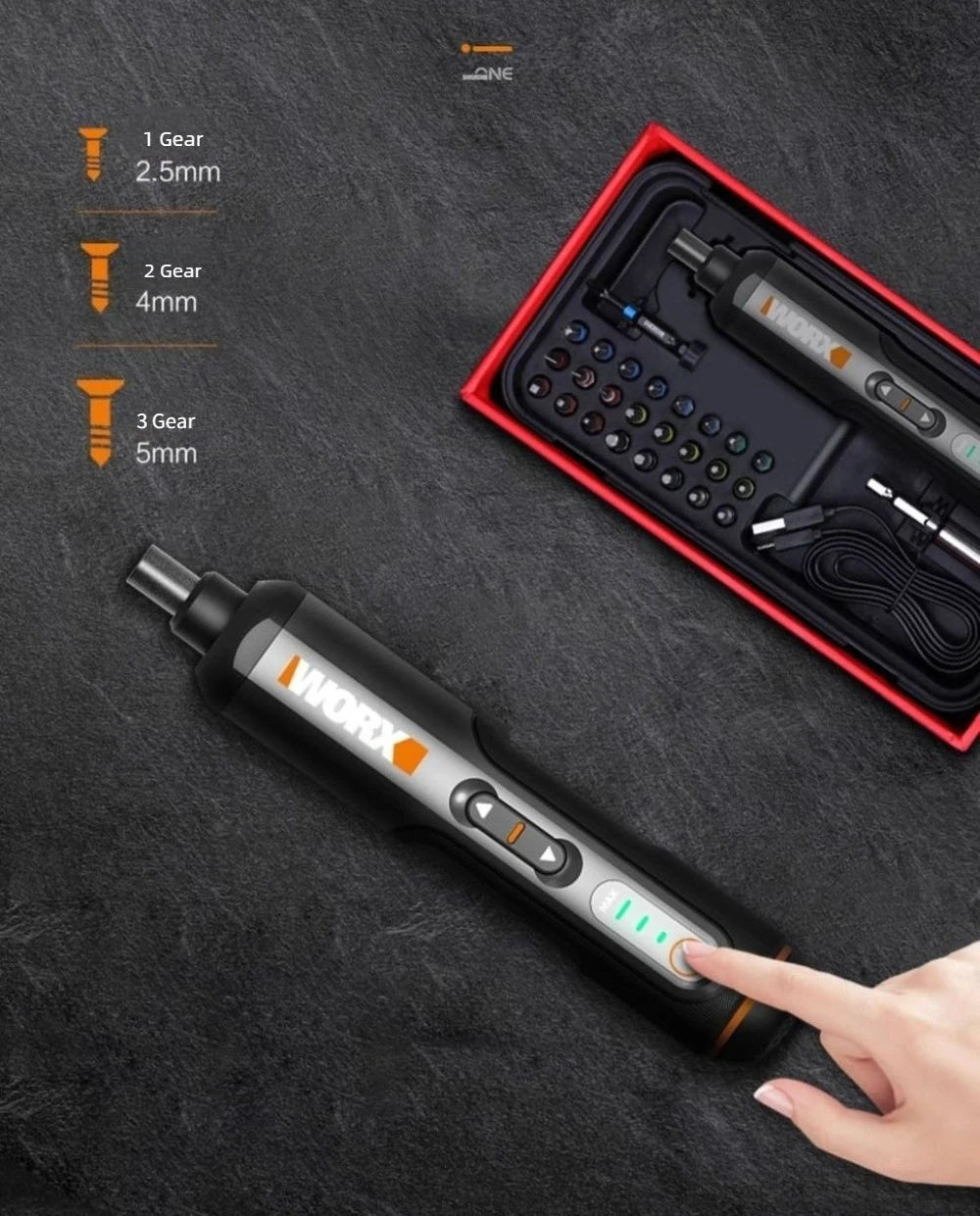 WORX WX240 Electric Screwdriver Rechargeable Electric Screw Driver 24 Bits Kits Mini Drill Power Tool Home Maintenance Repair