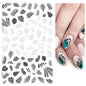 Black and White Love Flowers Line Art 3D Stickers Nail Decals Nail Art Accessories Butterfly Rose Nail Stickers Nail Sliders