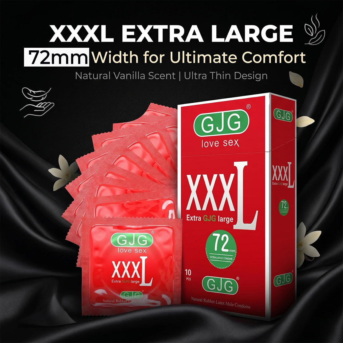 Width-72mm(Length-200mm) Large Size Condoms  Men Latex Condom Safe Contraception Protection Adult Sex Products Intimate Care