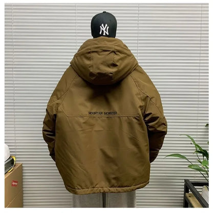 Luxury High-end Down Jackets Men Winter Warm Cargo Coat White Duck Down Coat Windproof Pockets Hooded Thick Parkas Canada