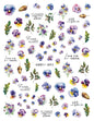 3d Nail Art Decals Spring Booming Violets Lavenders Purple Blue Pink Flowers Butterflys Stickers Decoration For Nail Tips Beauty