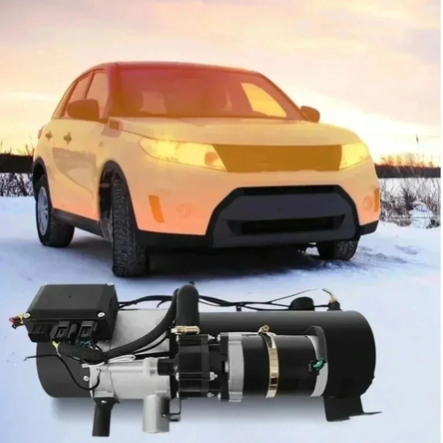 SIHAO Universal Diesel Water Pre‑Heater 10KW, 12V‑24V Dual Voltage Vehicle Fuel Heater, Heavy‑Duty Heating Device for Automobile Engine Warm‑up and Cabin Interior Heating
