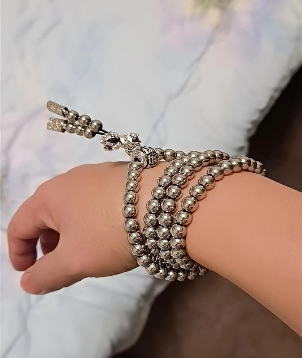 Titanium Steel Bracelet Necklace Chain Prayer Beads Self Defense Waist Faith Buddha Cross Pendant Mens Gadgets For Jewelry Gifts