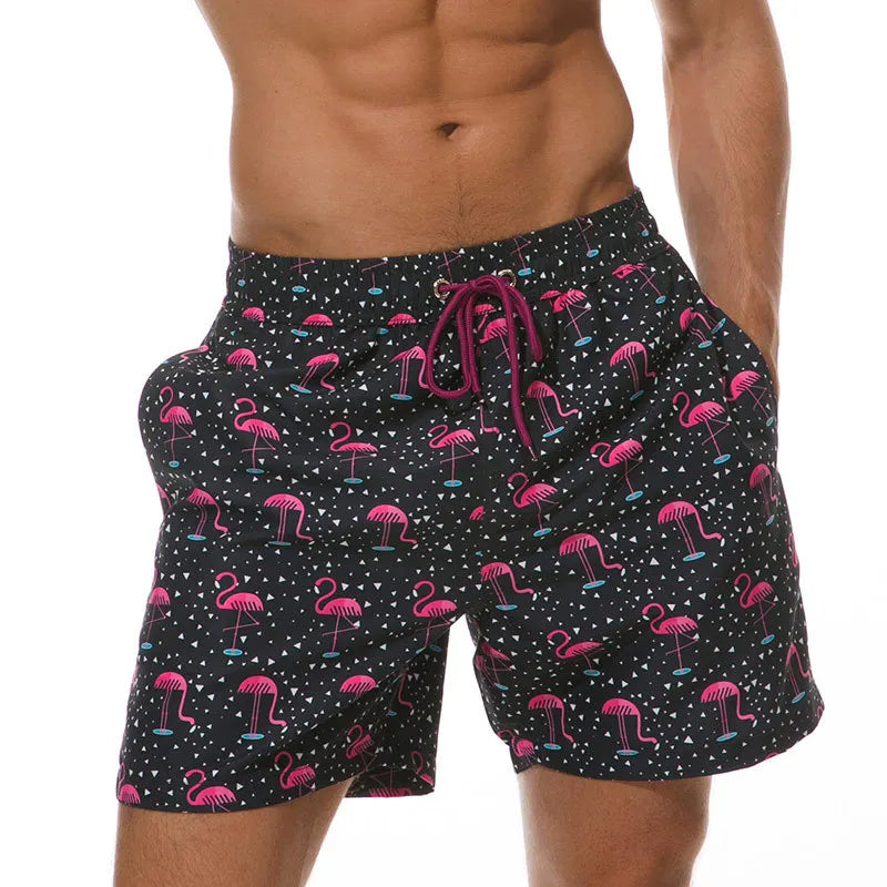 3D Print Flamingo Sports Quick-dry Breathable Men Women Pants Outdoor Casual Vacation Beach Hawaiian Sea Surfing Shorts Summer