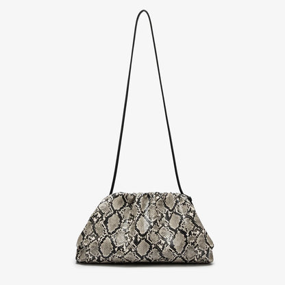 Ruched Serpentine Dumpling Bags for Women Pouch Handbag Cloud Clutch Snake Pattern Shoulder Crossbody Bag Luxury Designer Bag