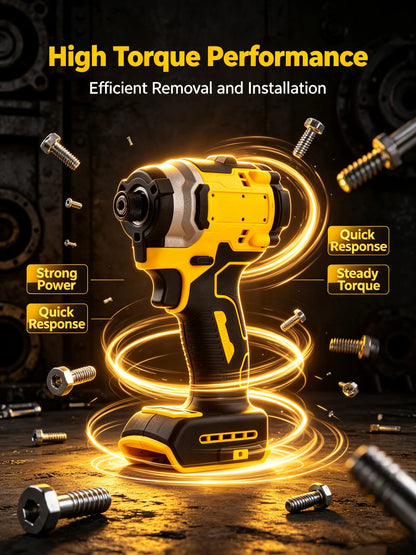 Professional Compact Brushless Impact Driver High Torque Rechargeable Power Screwdriver DIY Carpentry Construction Tool