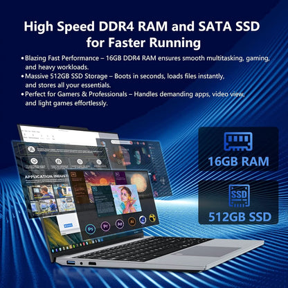 2026 New laptop 15.6 Inch Windows 11 Intel Core i9 9900 16GB RAM 1TB 2TB SSD Fingerprint Unlock Study Office Pc Gaming Laptops