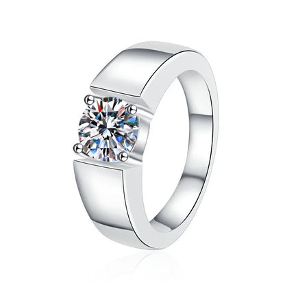 Moissanite Couple Ring For Women Man 925 Silver Stone Match Dia Wedding Band Bride S Sterling Silver White Gold 2.00ct