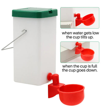 1000ml Rabbit Water bottle with Red Water Bowl Poultry Chick Auto Automatic Drinker for Chicken Duck