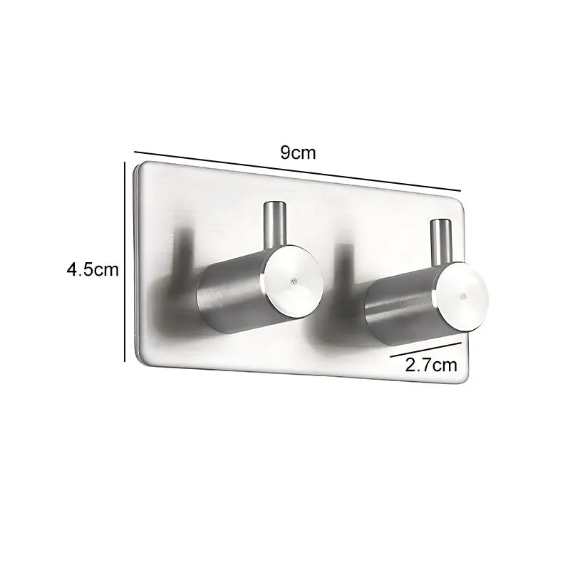 Stainless Steel Self-Adhesive Hooks Towel Holder Coat Hooks Strong Hardware Hanging Hook Metal Sticky Hooks Bathroom Accessories