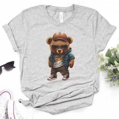 Bear t shirt women graphic t shirt female 2000s streetwear clothes
