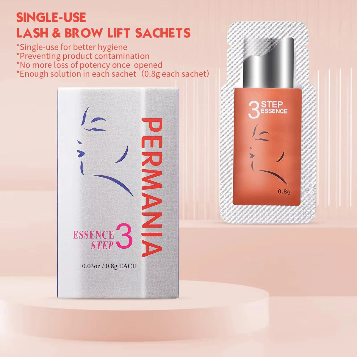 PERMANIA Korea 10 Pcs/Lot 5-8 Mins Lash Lift Eyelash Perm Kit Sachet Number #1#2#3 Setting Lotion Curling Perming Makeup Tool