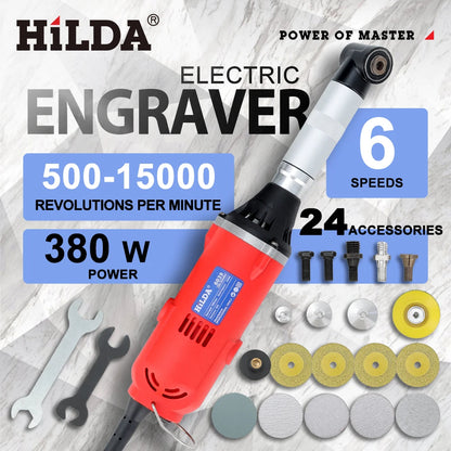 HILDA Ceramic Tile Beauty Sewing Tool 380W Electric Straight Grinder 6 Variable Speeds Cleaning Machine Grinder Sander Polisher