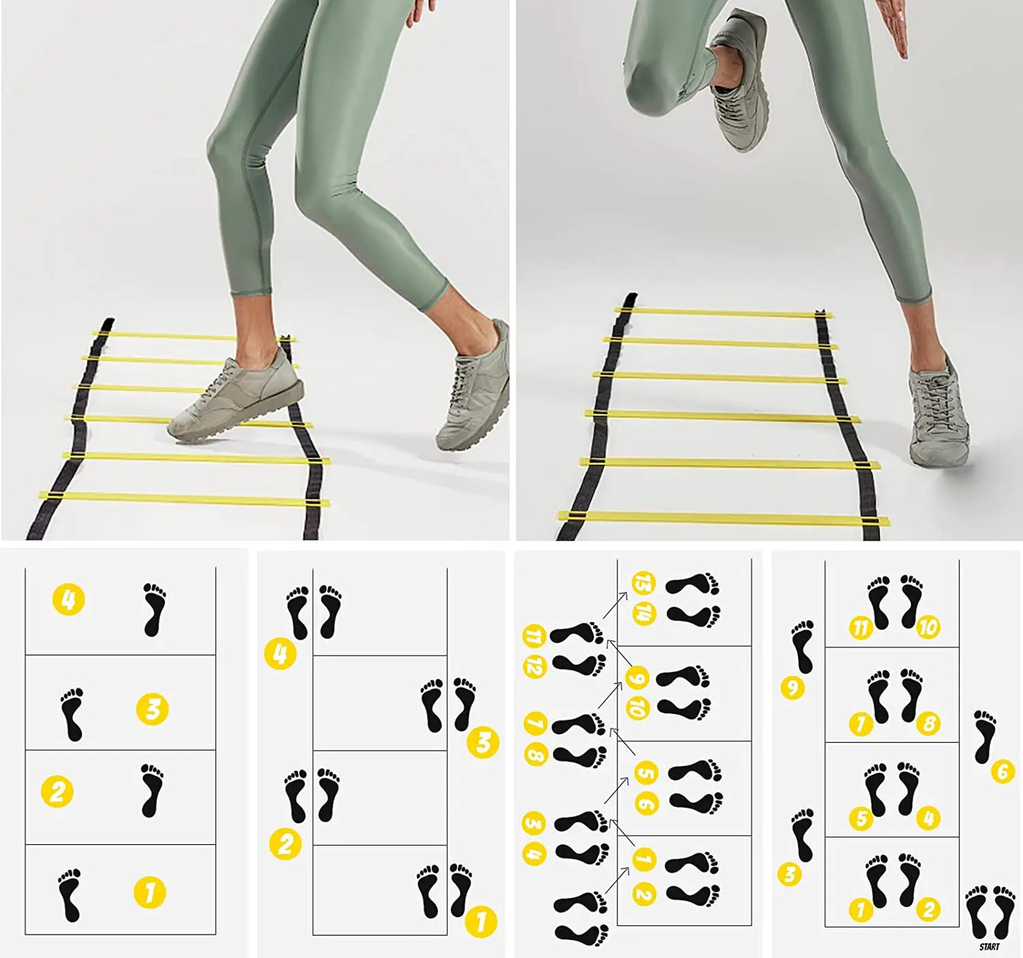 Agility Training Ladder for Kids, Speed Footwork Drill, Soccer Fitness & Coordination Workout Tool