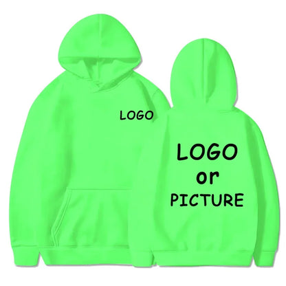 Custom logo printed men's women's casual hoodies, long sleeve hoodies autumn and winter, personalized street style sweatshirts.