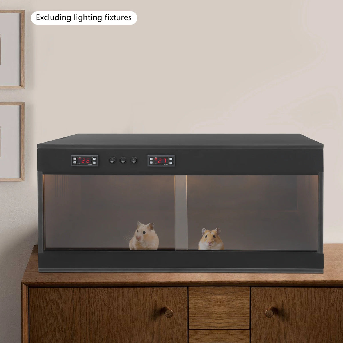 Reptile Lounge Habitat with Glass Sliding Door and Intelligent Thermostat, Reptile Breeding Box, PVC Reptile Pet Feeding Box