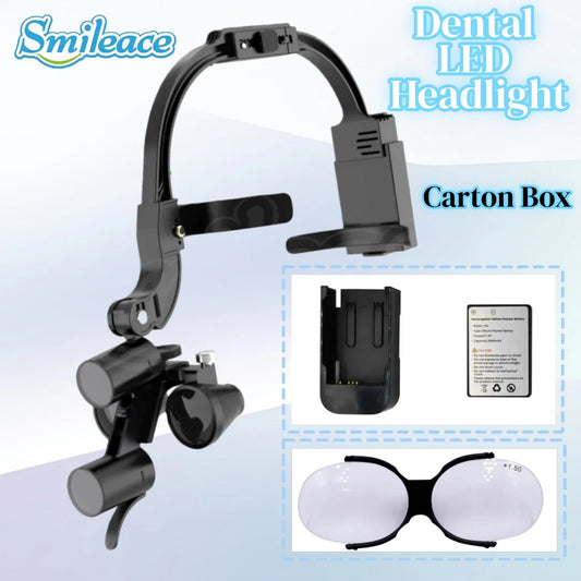2.5X 3.5X Binocular Dental Loupe Magnification Headlamp with Single Battery Surgical LED Headlight for Dentist Medical Lamp