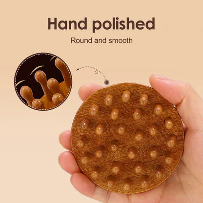 Wooden Scalp Massager Head Massager Brush Manual Scalp Scrubber Body Massage Tool for Woman Men Wet Dry Hair Brush Scalps Care