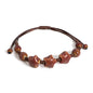 Handmade Glazed Ceramic Star Bracelet Adjustable Woven String Jewelry for Women Men Boho Style Gift S02-033