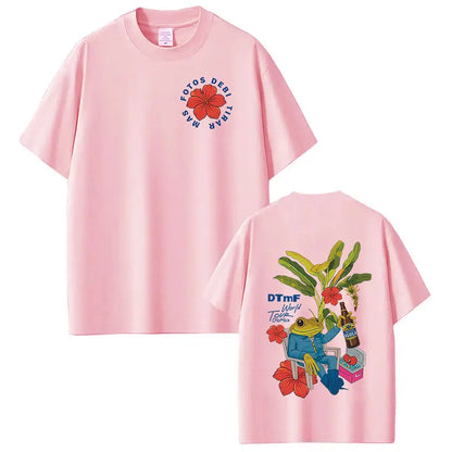 Rapper Bad Bunny T-shirt Debi Tirar Mas Fotos DTMF World Tour T Shirts Men's Women Fashion Vintage Hip Hop T-shirts Streetwear