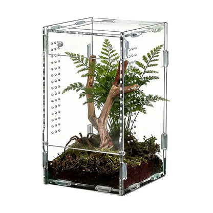 1pc Acrylic Transparent Reptile Breeding Box Amphibian Cage Nano Arboreal Tarantula Enclosure Jumping Spider Reptiles Habitat