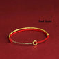 Hand Braided Red Rope Bracelet Copper Lucky Bead Hand Rope Couple Bracelet Simple Buckle Ethnic Original Female Accessory